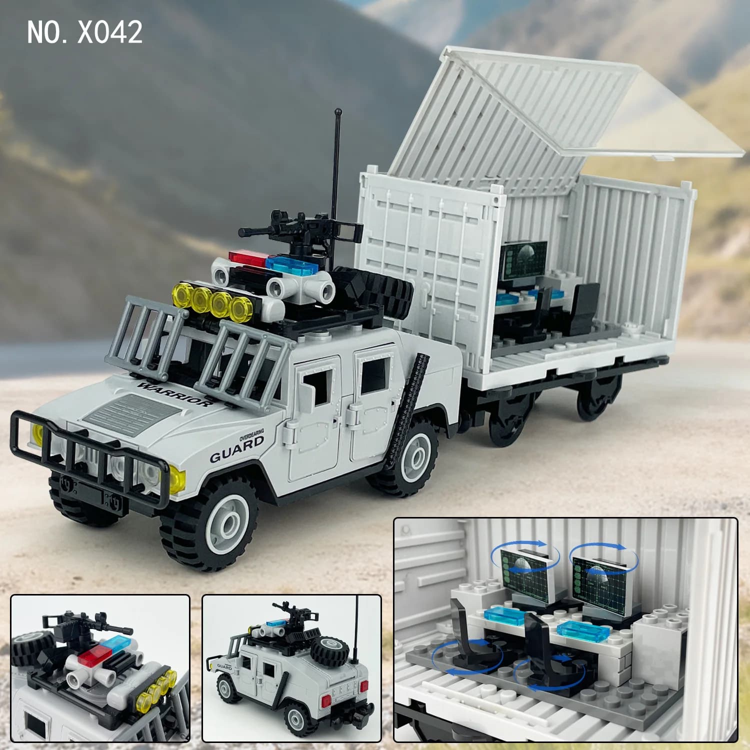 Swat Police Emergency command vehicle model Blocks container Armored vehicle building block Bricks toys for boys kids