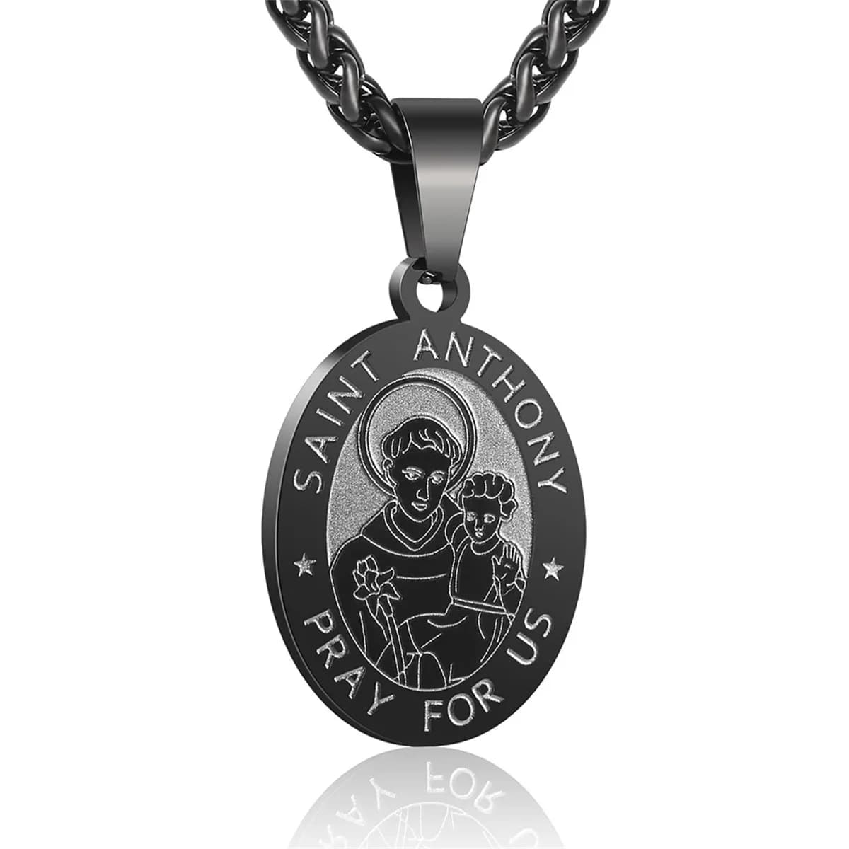 Collana con Ciondolo a Croce a Doppia Faccia, Amuleto Vintage a Moneta in Acciaio Inossidabile, Gioielli Religiosi per Uomini e Donne