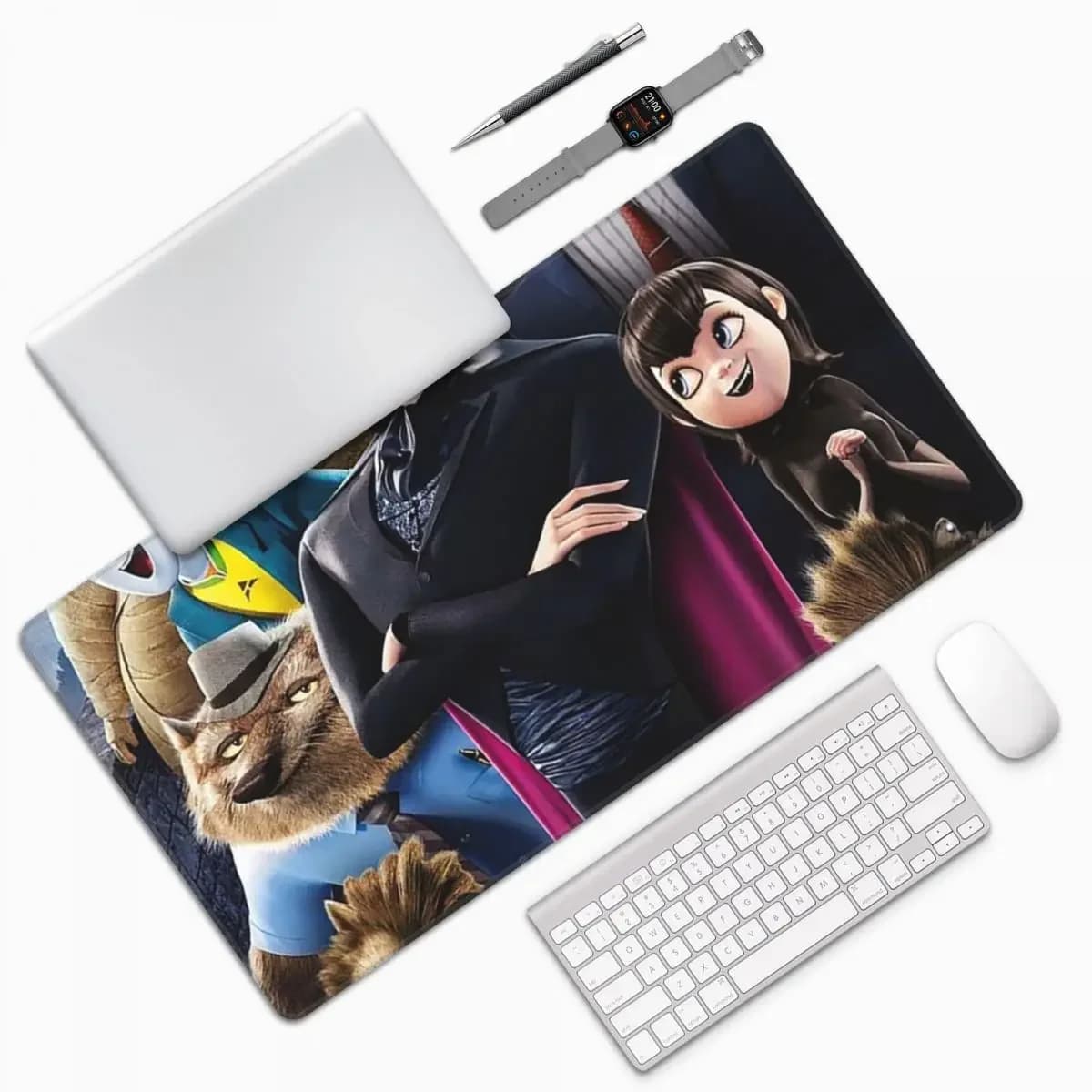 Tappetino per mouse grande Hotel Transylvania, tappetino per tastiera e mouse per computer, tappetino da scrivania per PC da gioco, accessori per ufficio, tappetini da tavolo