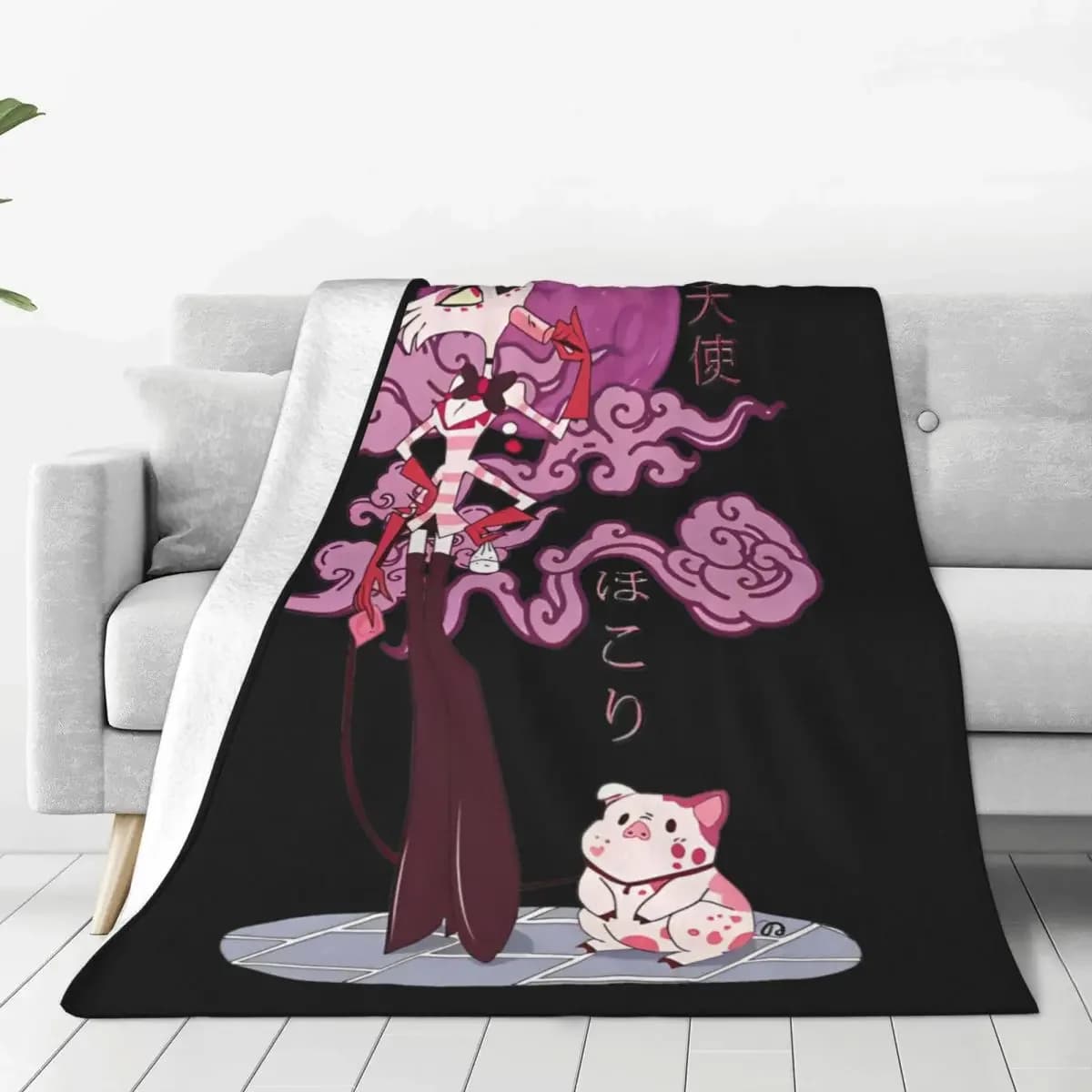 Angel Dust Pet Hazbins hotel coperte sfocate coperta da tiro divertente per divano biancheria da letto Lounge 200 x15 0cm pezzo di tappeto