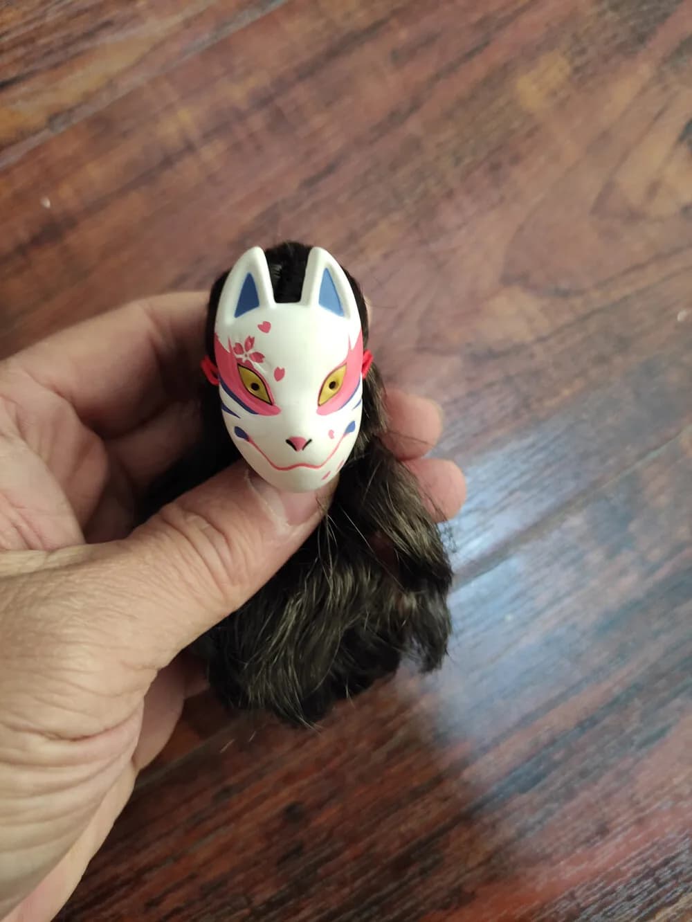 Modello di maschera integrale soldato volpe bianca in scala 1/6 per figura del corpo femminile da 12 pollici