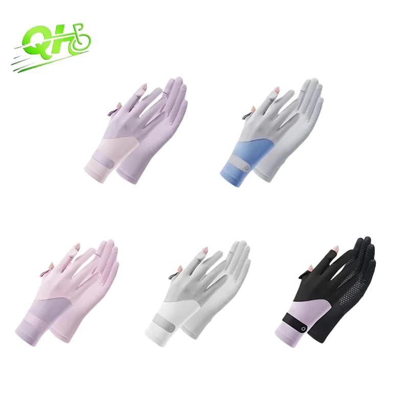 Guanti da ciclismo per moto con protezione solare alla moda Pesca Scooter elettrici Ciclismo in seta di ghiaccio Touchscreen Accessori sportivi antiscivolo