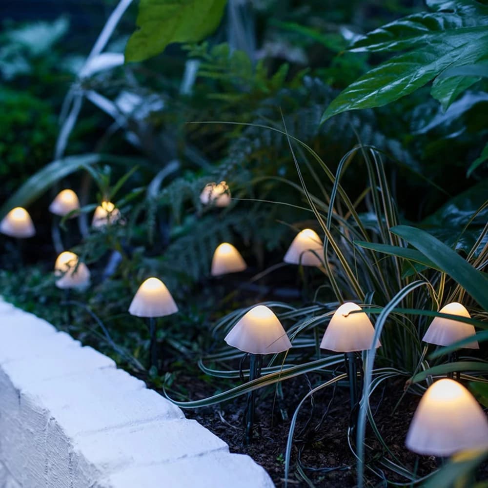 Luci Solari a LED 10-30 LED, Ghirlanda Luminosa a Forma di Fungo per Esterni, Giardino, Patio, Natale, Decorazione Stradale