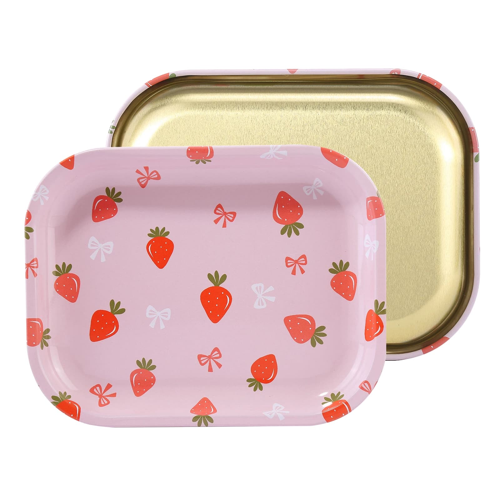 Vassoio in Metallo Rosa 5.5*7 Pollici per Fumatori