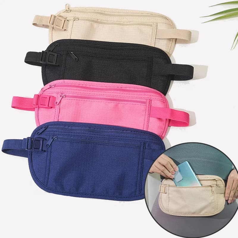 Men's Travel Waist Belt Safety Waist Belt for Money Port Passport Waist Bag Hidden Waist Bag for Phone NEW
