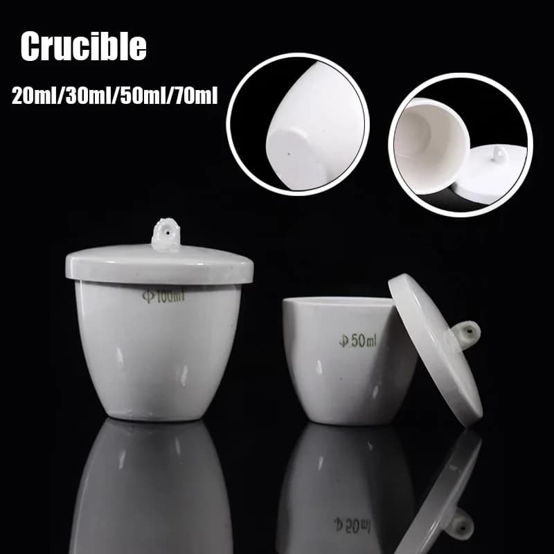 1 pz 20 ml/30 ml/50 ml/70 ml Tutte le dimensioni disponibili Crogiolo di porcellana da laboratorio Crogiolo di allumina ceramica per l'analisi termica dell'esperimento
