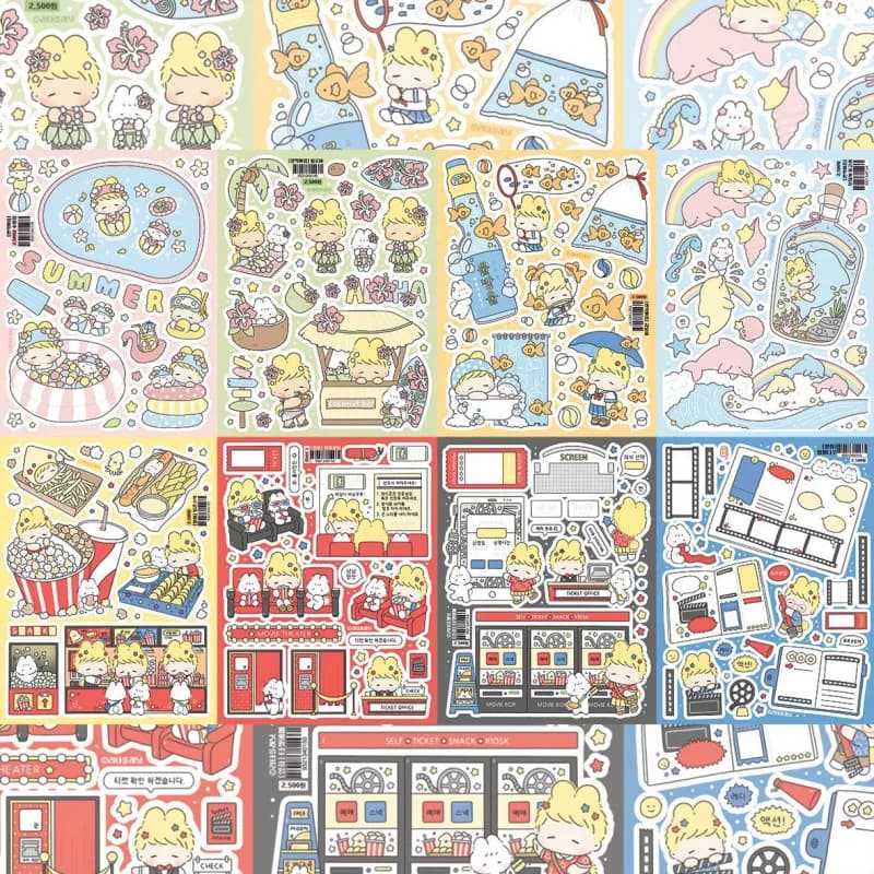 Corea impermeabile simpatico cartone animato ragazza adesivi custodia per telefono Ipad manuale diario pianificatore notebook scrapbook adesivi decorativi fai da te