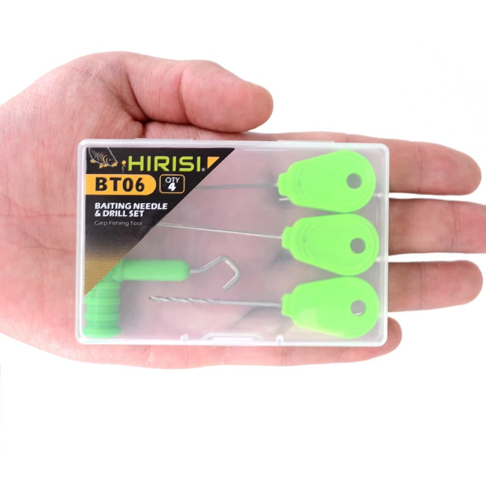 Kit di aghi per esche Hirisi durevoli con scatola, strumenti multiuso per l'escazione, ideali per la pesca alla carpa e l'attrezzatura terminale