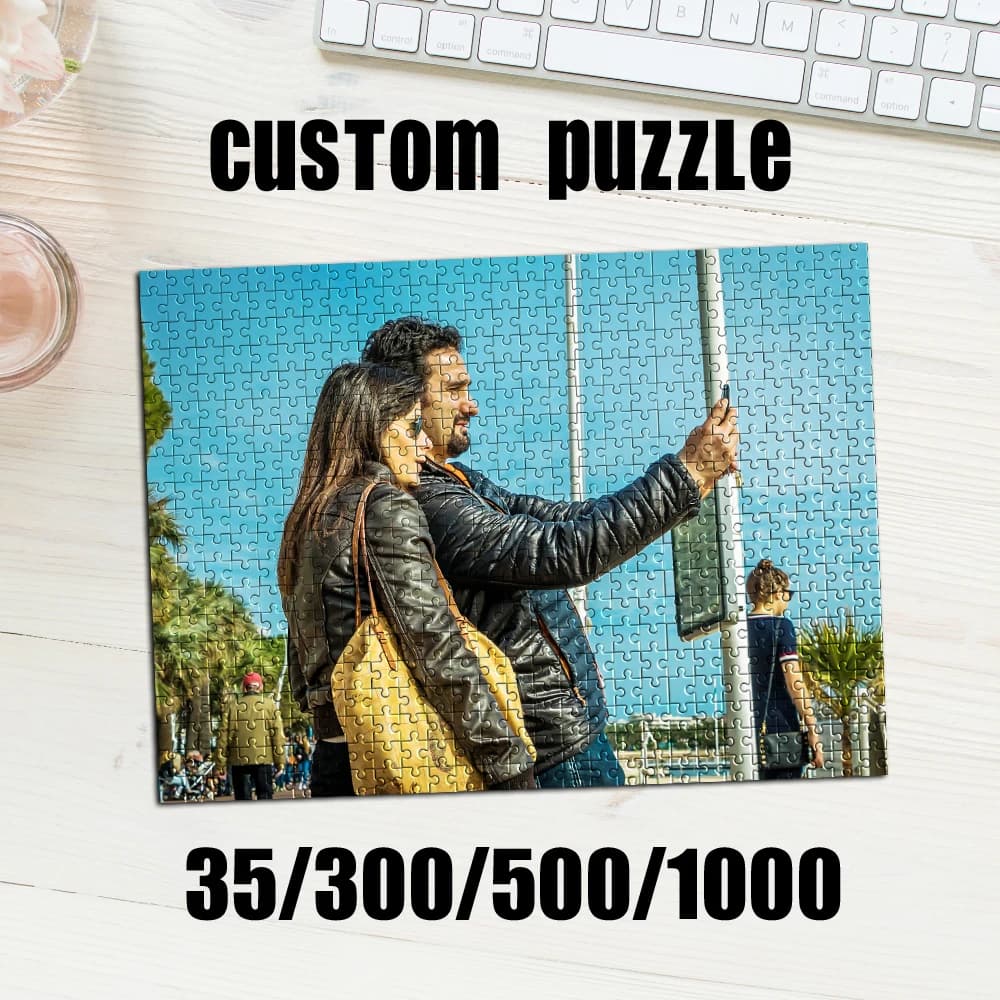 Puzzle Personalizzato con Foto di Coppia da 35/300/500/1000 Pezzi, Gioco di Assemblaggio Fai-da-Te, Decorazione, Regalo di Crescita da Collezione