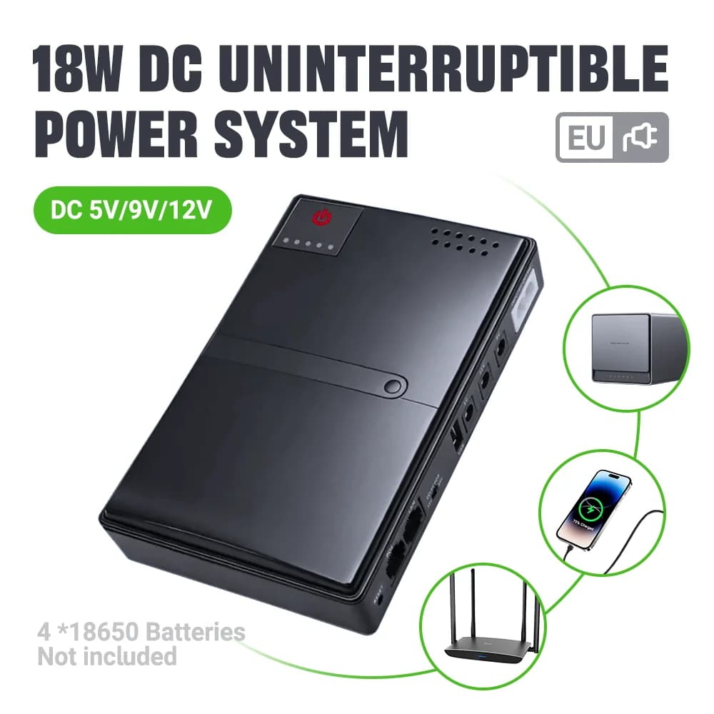NEW DC18W/36W DC1018L/DC1036L 1A/2A 5V/9V/12V UPS Adapter Portable Mini Large Capacity for WiFi Router