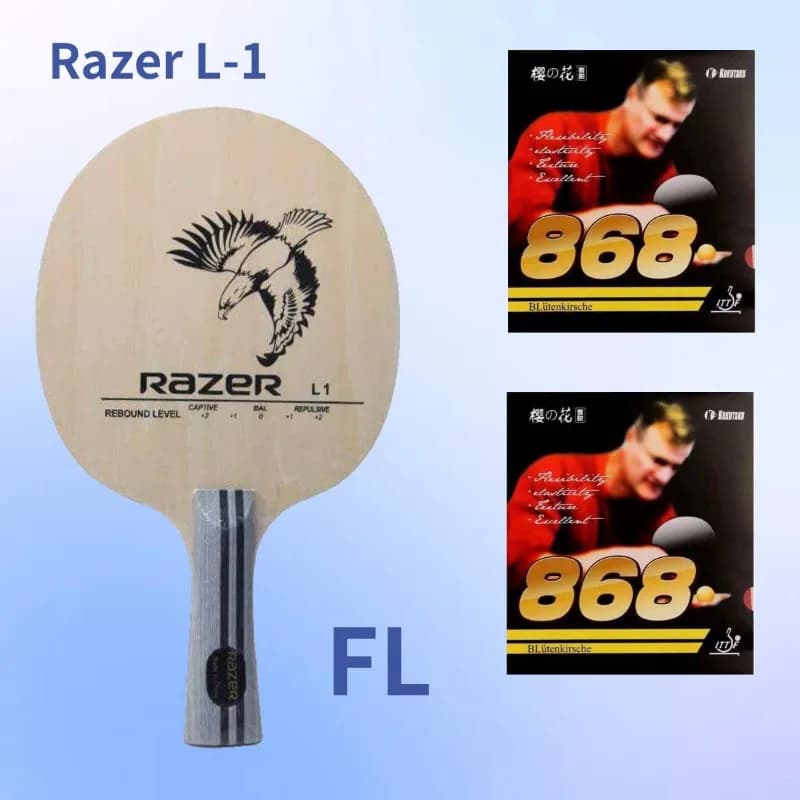 Razer L-1 pure wood beginner table tennis floor training racket set DIY customized combination