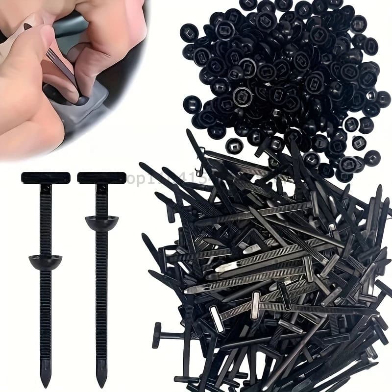 Fibbia universale per fascette per cavi in nylon 1-300P Supporto per fascette autobloccanti per carichi pesanti con elementi di fissaggio a perno Cerniere resistenti ai raggi UV per carrozzeria dell'auto