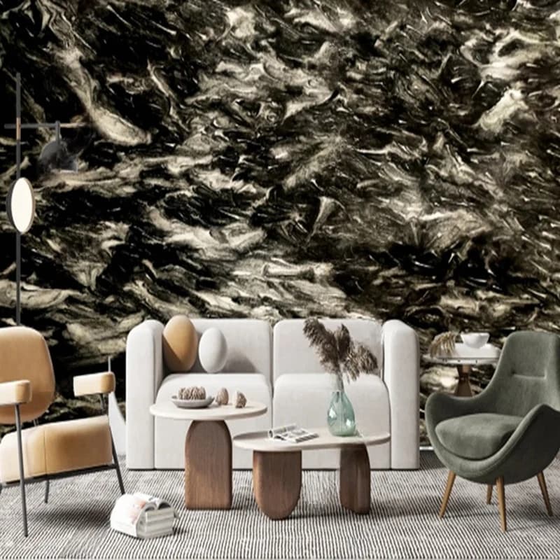 MU7812 Abstract Nordic Mural Hand-Painted Minimalist Design Wallpaper for Creative Living Room Bedroom Wall Background Décor