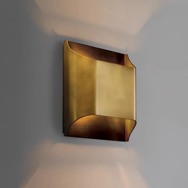 Lampada da Parete LED in Rame, Design Moderno e Minimalista, Illuminazione d'Atmosfera per Soggiorno e Camera da Letto, Finitura Verniciata ad Alta Temperatura