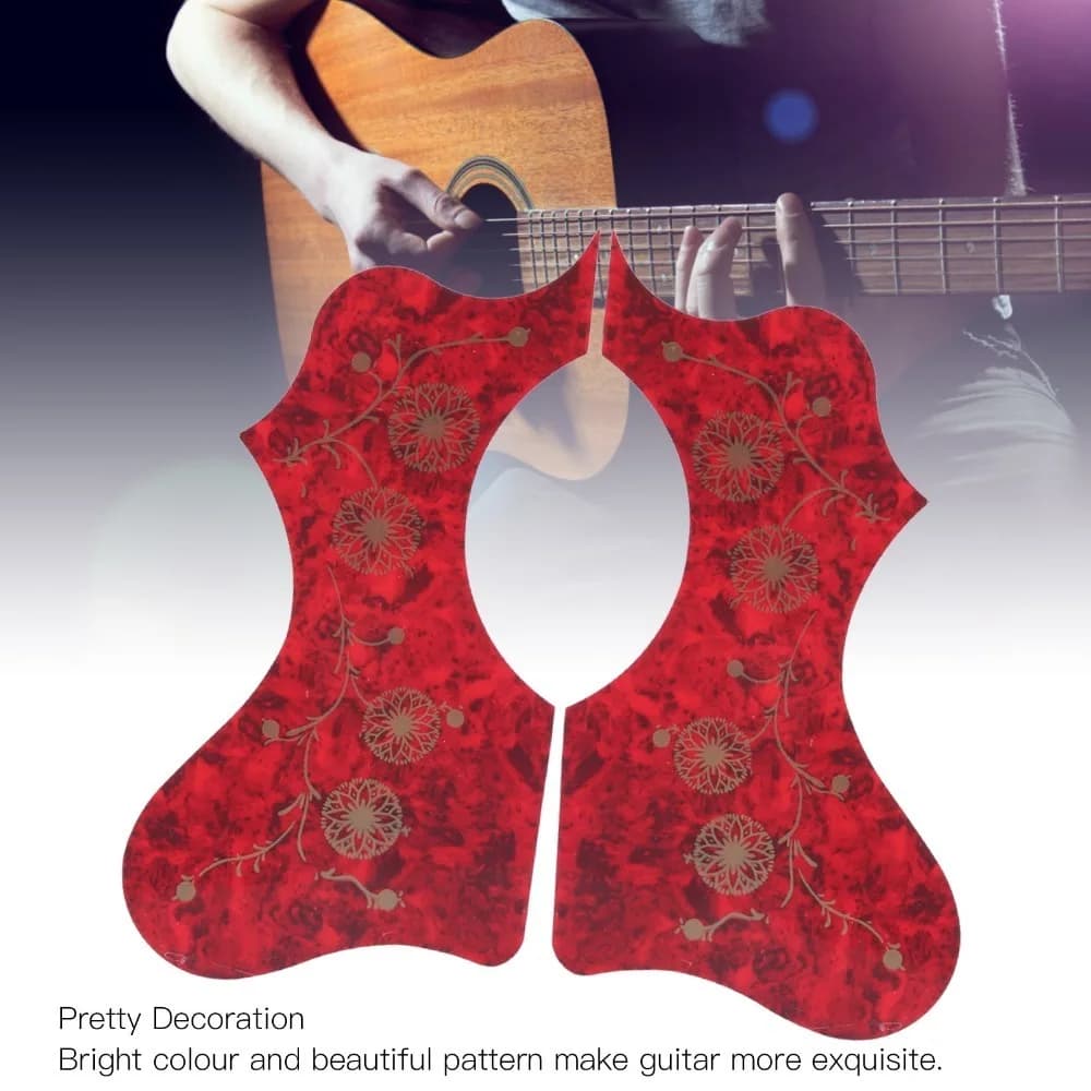2 Pezzi ​ Protezione in Plastica per Chitarra ​ Nero/Rosso/Bianco/Marrone Facile Installazione ​ ​ Piastra Protettiva per Chitarra ​ Anti-graffio ​ Autoadesivo ​ Pick Guard ​