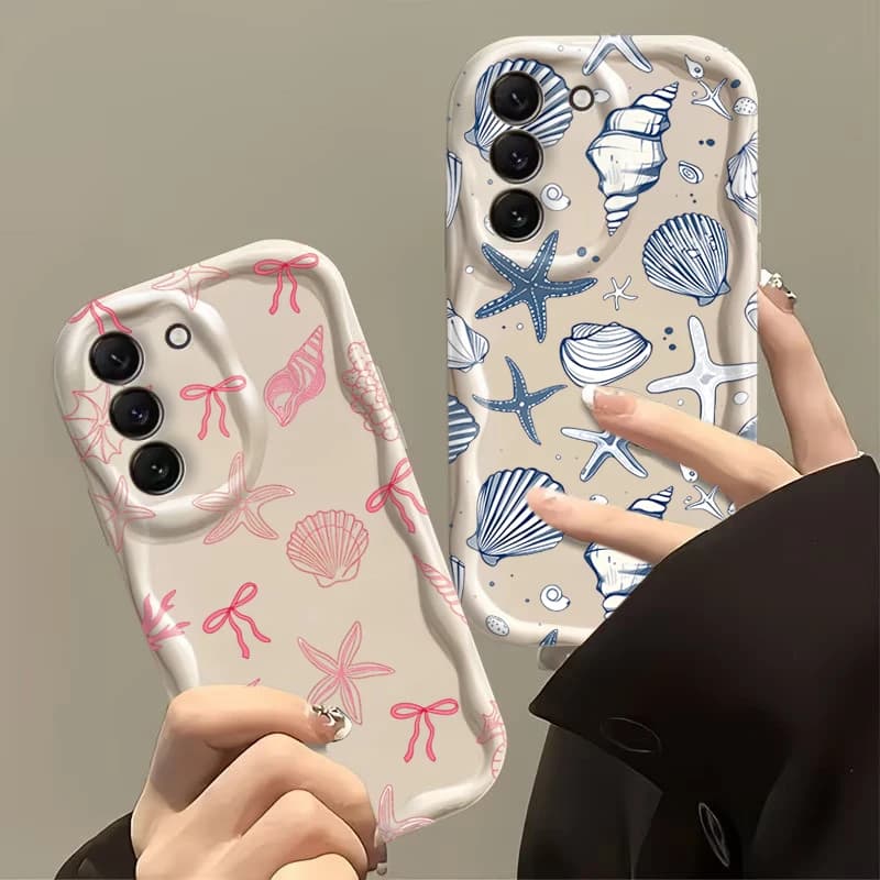 Cover per Samsung Galaxy S26 S24 S25 Ultra S23 S22 Plus FE A57 A37 A17 A56 A36 A16 A06 A15 A35 A55 con Motivo Organismi Marini Colorati