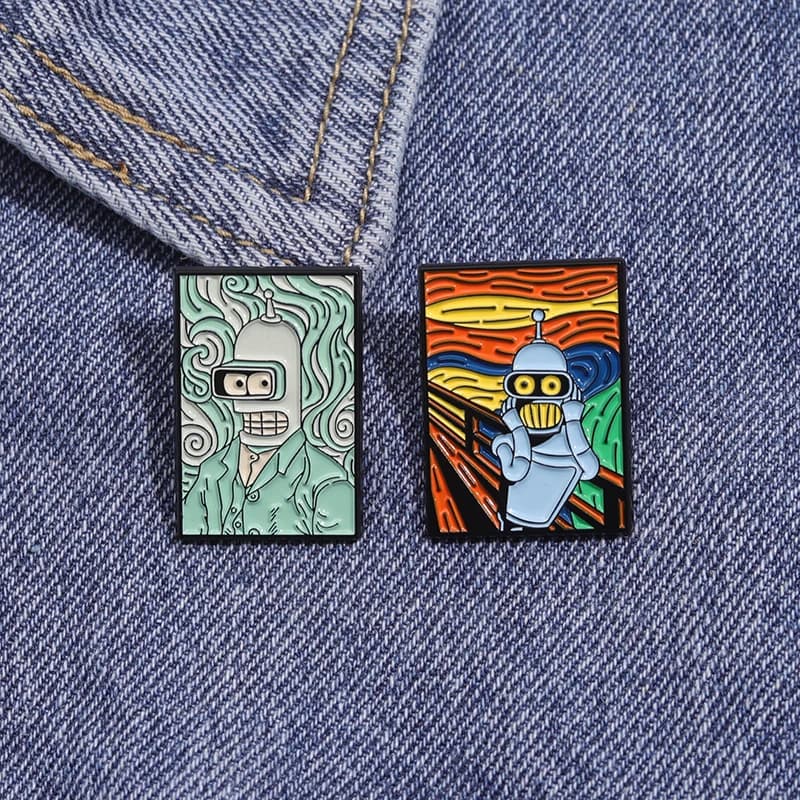 American Comedy Comics Glazed Spills Animated Movies Metal Spills Lapel Distinctive Accessories for Backpack Kids Gift Friends