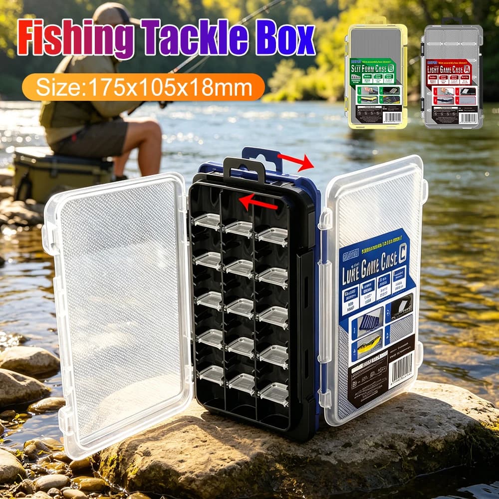 Scatole Universali per Attrezzatura da Pesca, Contenitori per Esche e Ami, Compartimenti Antiurto e Impermeabili con Divisori Regolabili, Accessori per Pesca all'Aperto