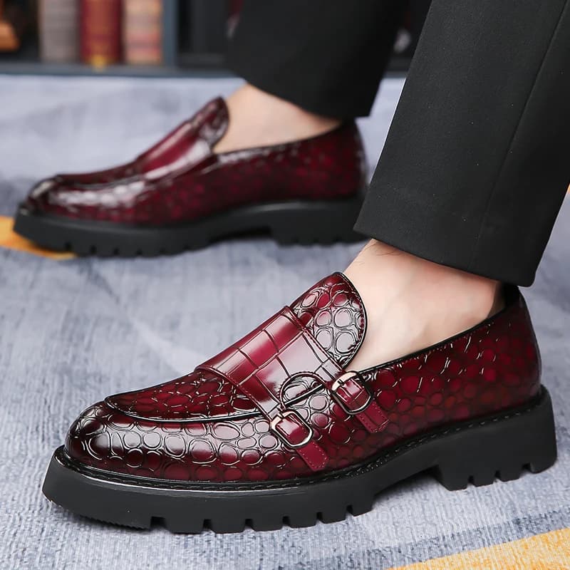 Mocassini da Uomo Stile Britannico, Traspiranti con Suola Morbida, Scarpe Derby in Pelle per Ufficio e Feste - 2996