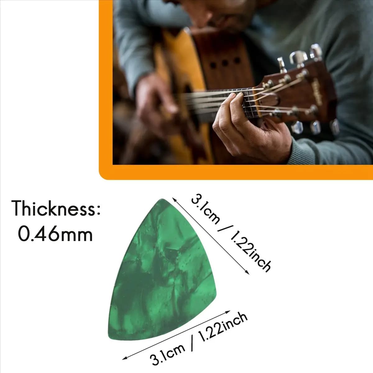 TUREBG 200PCS Guitar Picks, 0.46mm Thickness Colorful Celluloid Guitar Pick Plectrums for Bass, Electric, Acoustic Guitars