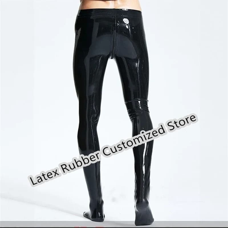 Latex men's trousers with two-way zipper socks at an average life of 0.4 mm made to measure