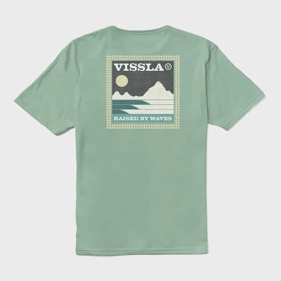 VISSLA - Big Sky Organic Men's T-shirt - Jade - Short Sleeved Casual T-shirt