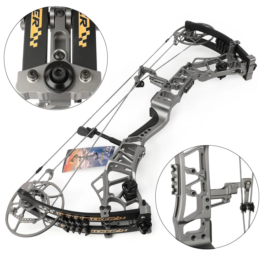 Compound Bow 40-70lbs Adjustable CNC Machined Riser and Cam Archery IBO 356fps Right Hand Composite Bow Hunting Shooting Target