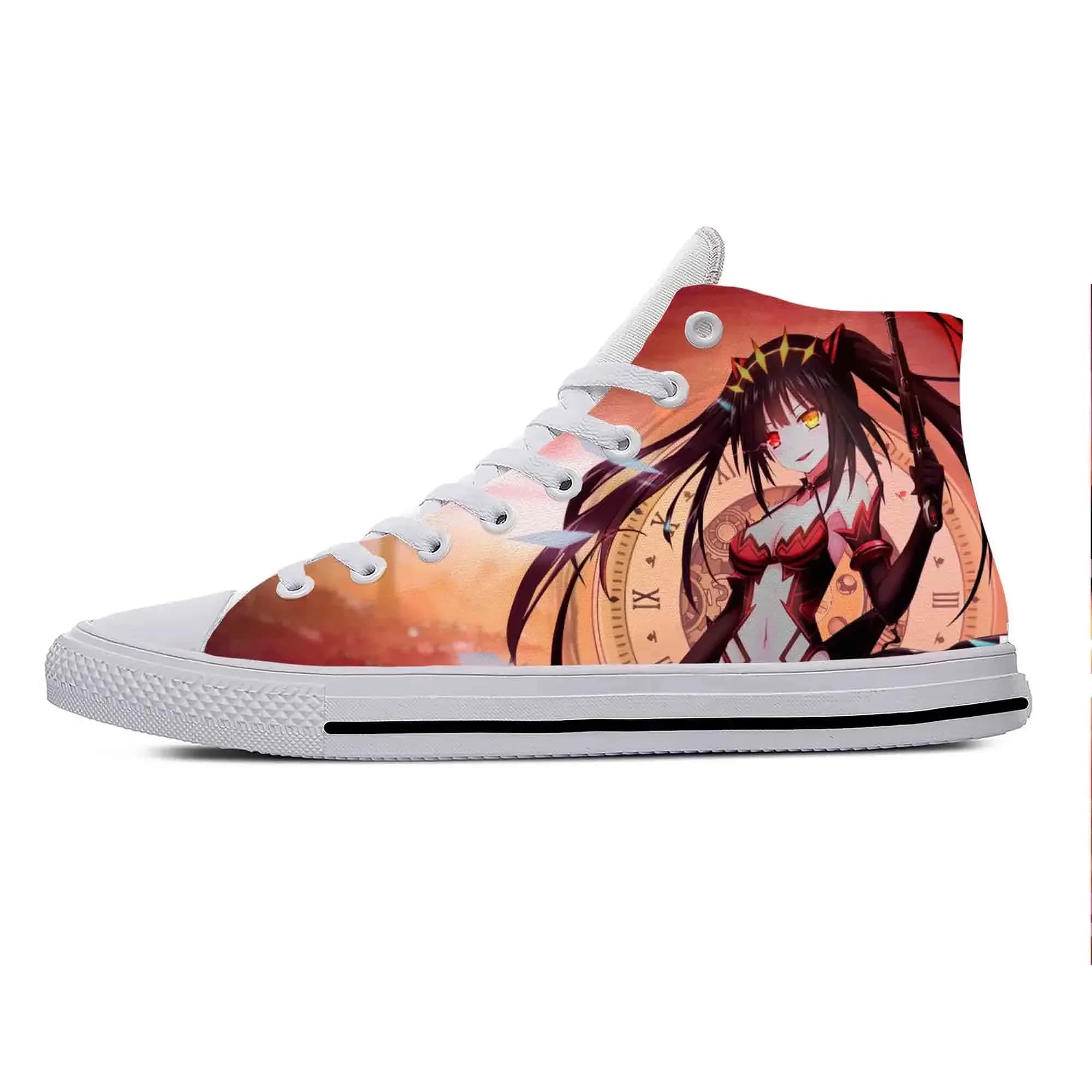 Hot Summer Cartoon Manga Date A Live Tokisaki Kurumi Casual Shoes High Top Lightweight Men Women Sneakers Classic Board Shoes