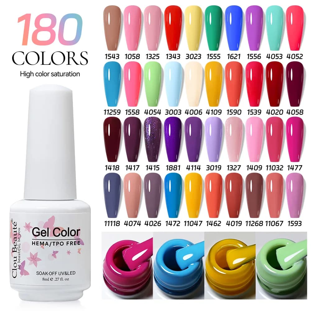 Smalto Gel per Unghie Clou Beaute Senza HEMA e TPO, Alta Pigmentazione, UV LED, Colori Estivi, Semi-Permanente per Nail Art Professionale