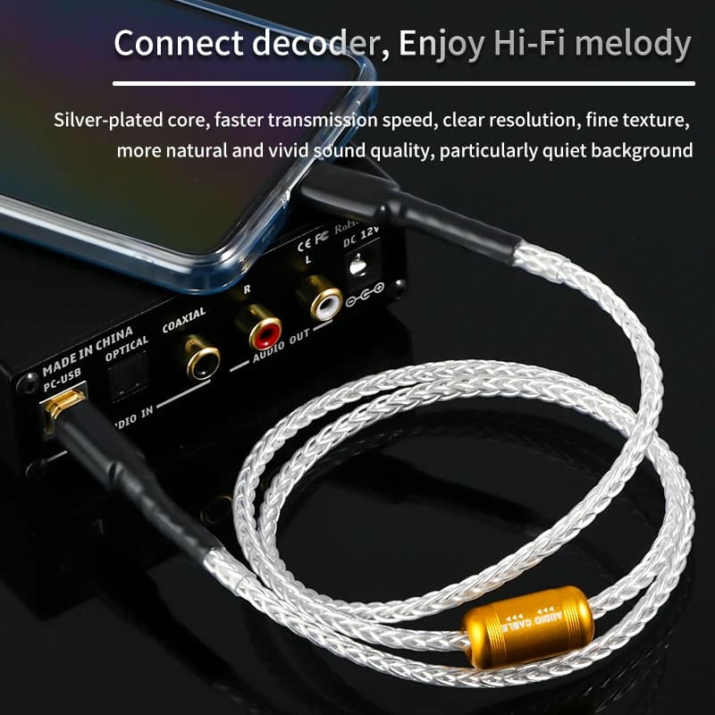 Hi End Silver-plated Copper Type-C To USB B Port OTG Decoding Cable for Mobile Computer Decoder Phone Printer Connection