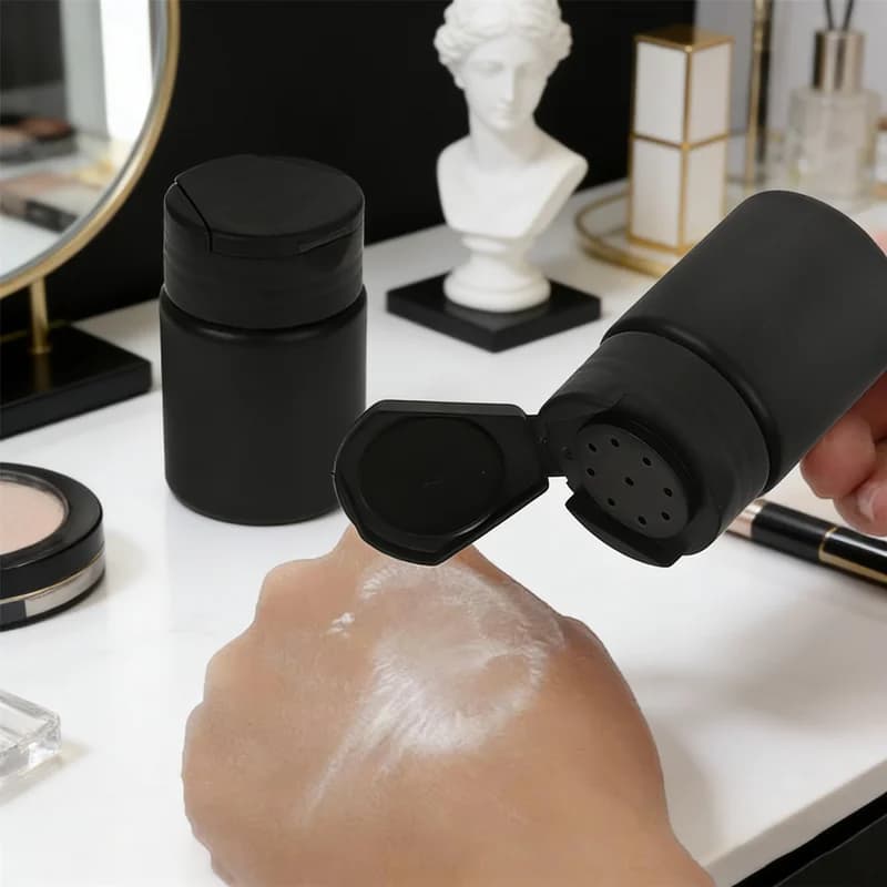 Contenitore Versatile Vuoto per Polvere 70ml con Coperchio Flip-Top, Ideale per Conservare Blush Fatto in Casa, Ombretto in Polvere o per Ricaricare Talco