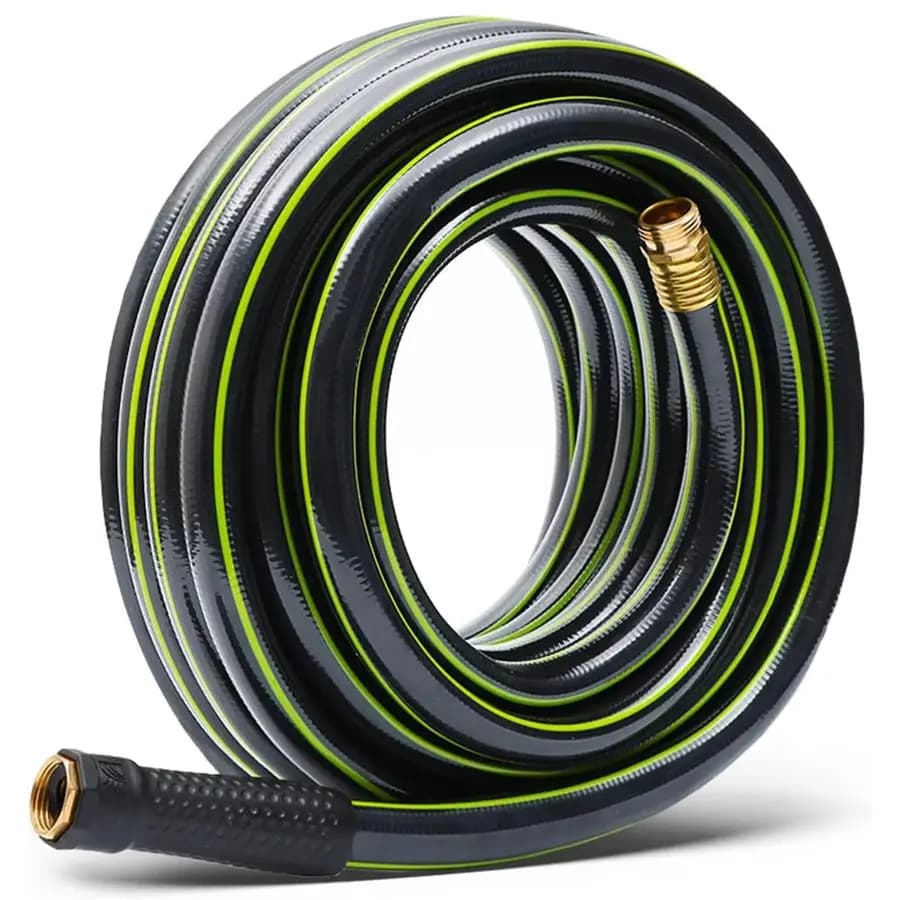 Tubo da Giardino 3/4 Pollici x 25 piedi Tubo Flessibile per Acqua in PVC Resistente e Leggero, Anti-Piega, Anti-Perdita, con Raccordi Maschio-Femmina 200PSI