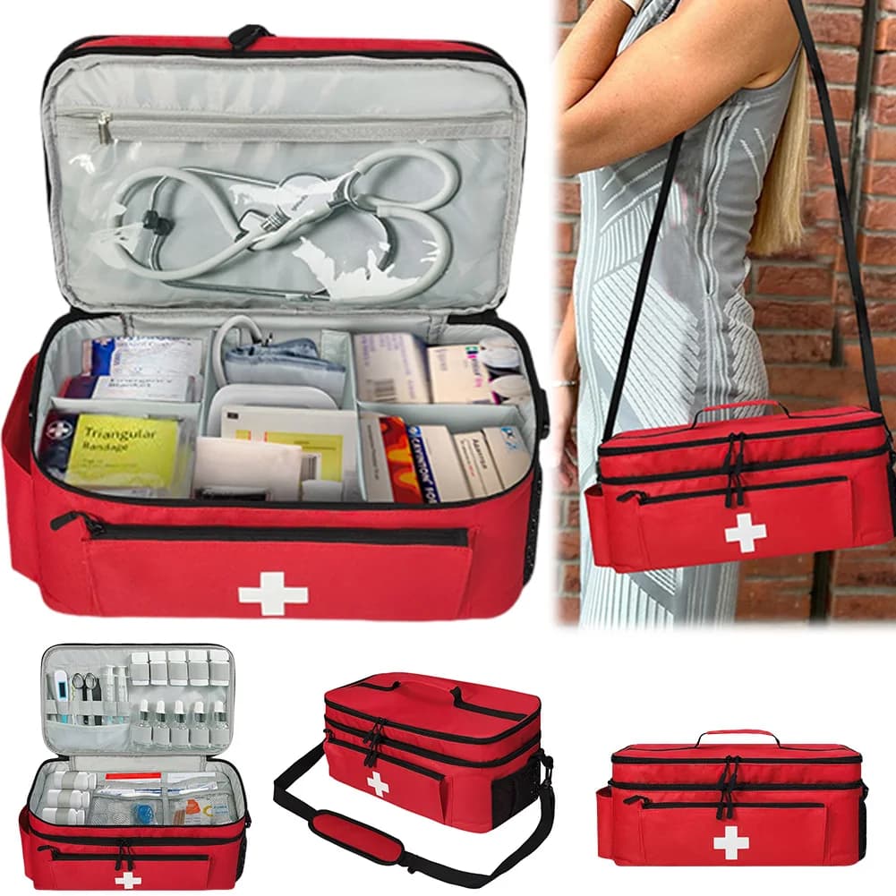 Organizzatore per Pillole, Borsa da Viaggio per Medicinali con Cerniere Bloccabili, Contenitore per Farmaci per Casa e Viaggio