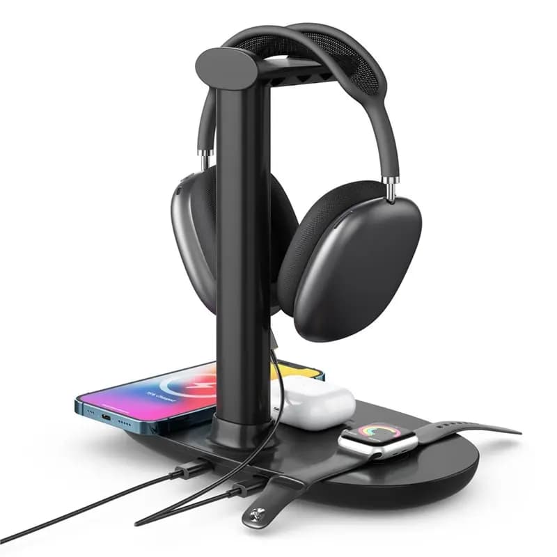 Supporto per cuffie da gioco 4 in 1, wireless, staccabile, multiuso, da scrivania