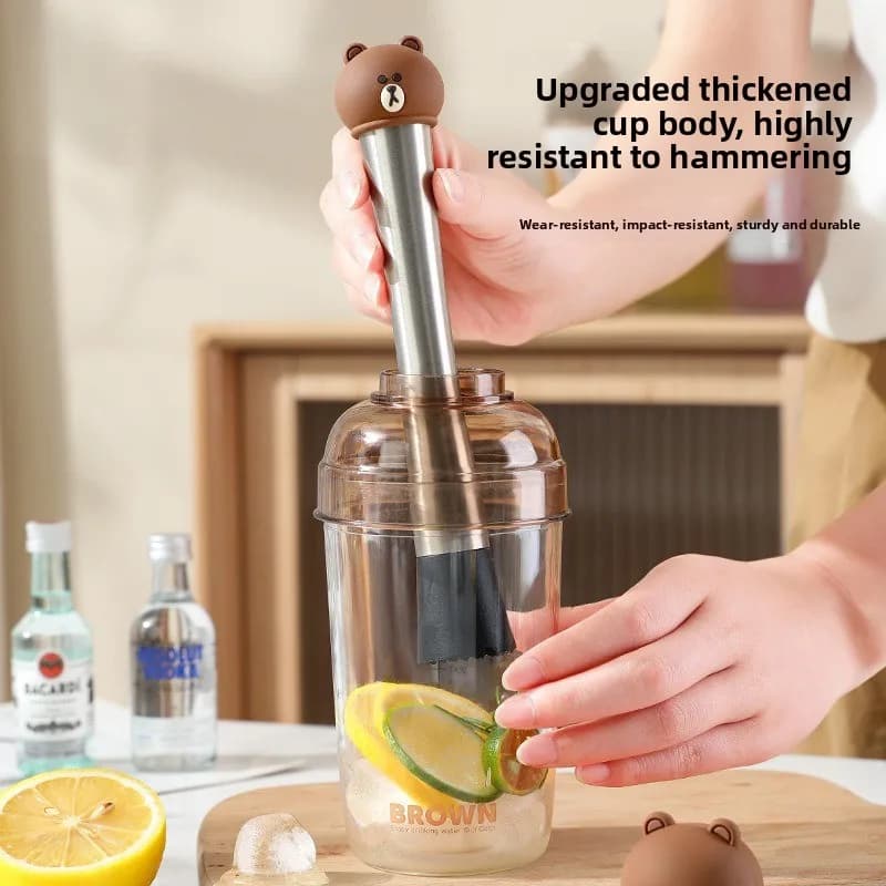 Set di shaker per cocktail professionale da 3 pezzi / set con tritaghiaccio in silicone per limone - Strumento per bar da cucina per PC senza BPA Bar per la casa
