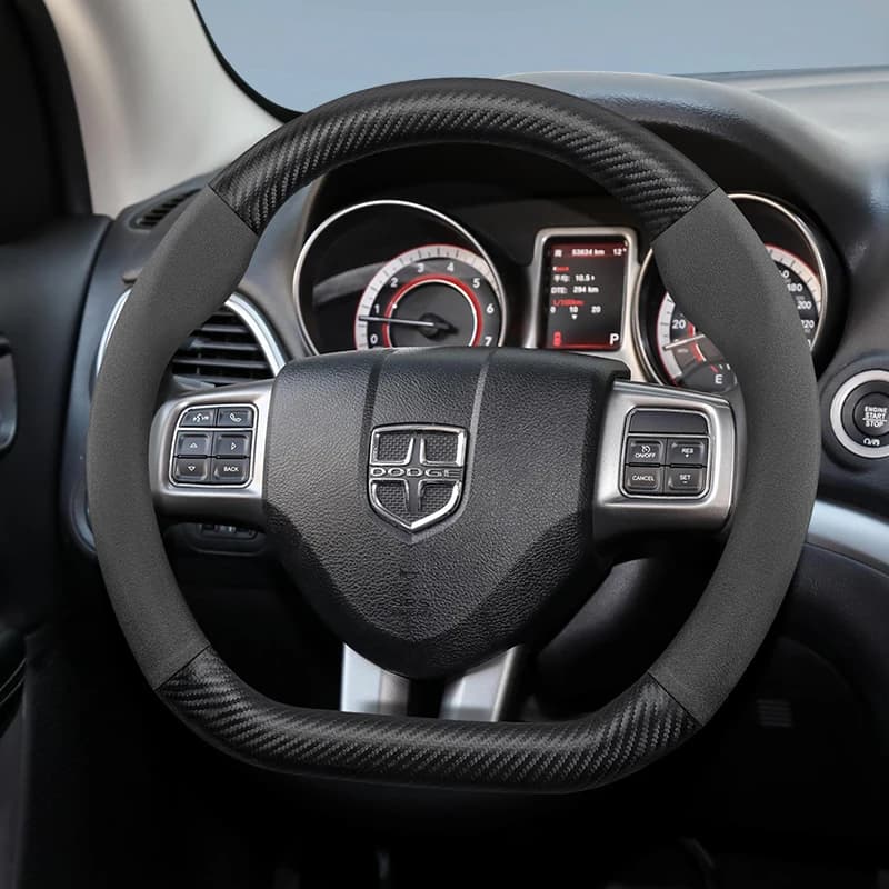 Suitable for Dodge Opaque Suede Leather Carbon Fiber Texture Cover Suitable for Chenger Journey Charger Calibre Durango Ram 1500 Grand Caravan Dart Dakota Nitro Avenger Viper Intrepid