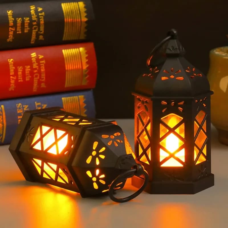 LED Mini Hexagonal Wind Effect Lamp, Decorative Electronic Candle, Atmosphere Light, Small Ornament for Home and Party Decorations
