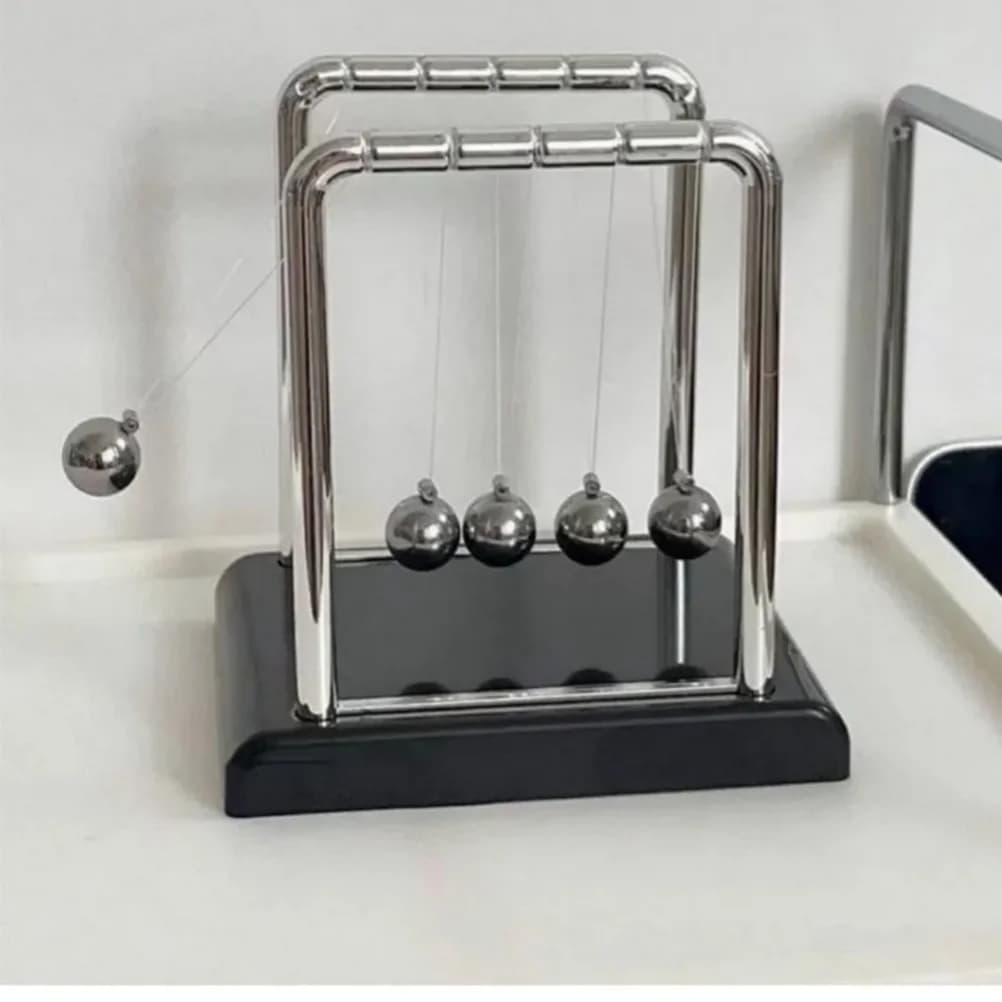 Ciondolo a Pendolo di Newton con Sfere in Acciaio, Giocattolo da Scrivania per Insegnamento della Fisica, Giocattolo Antistress, Regalo e Decorazione per la Casa