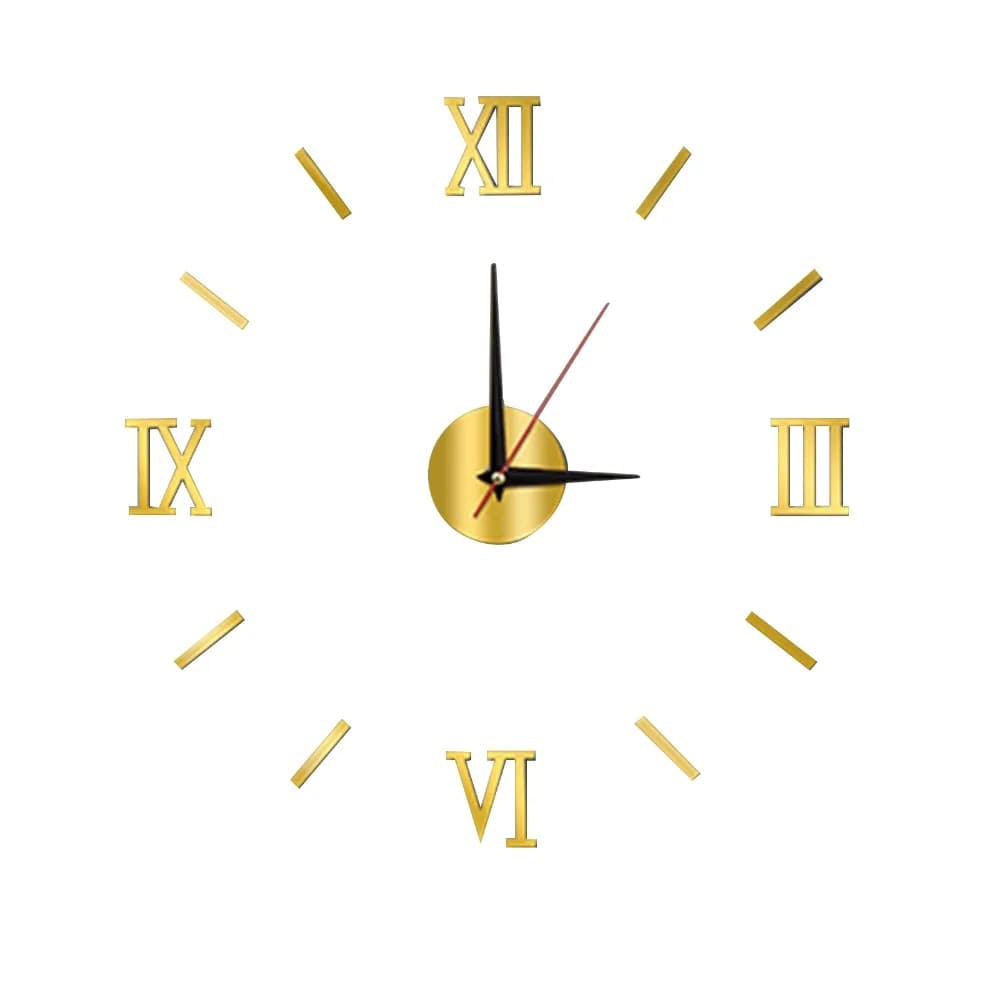 40cm Art Clock 3D Stereo Punch-Free Mount DIY Mute Wall Clock Easy Install Decorative Wall Sticker Clock Office Decoration