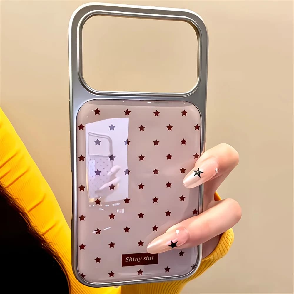 Sparkling star pattern phone case suitable for iPhone 17 16 15 14 13 12 11 Pro/Max/Plus anti drop and shockproof back cover