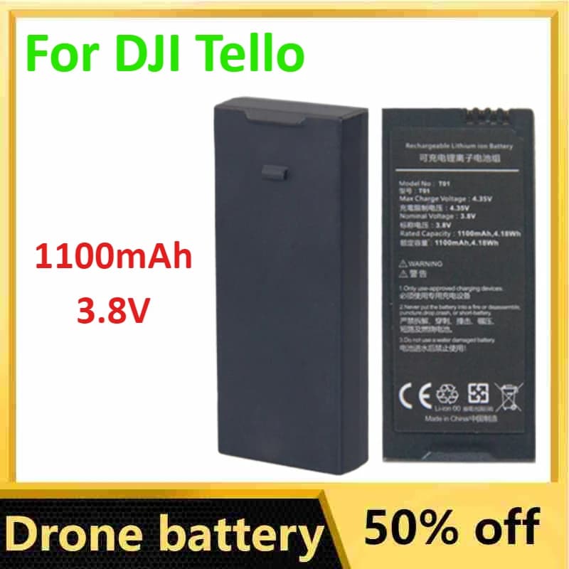 Batteria drone per DJI Tello 1100mAh 3.8V Batteria sostitutiva compatibile Tello Accessori batteria di volo intelligente
