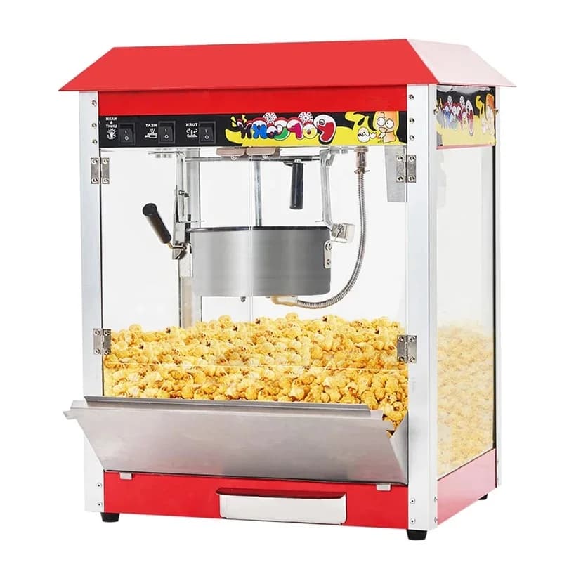 Factory Hot Sales 1400W Commercial Popper 10 Oz Kettle Countertop Maker 50 Cups/Batch 3-Switch Control Movie Theater Po