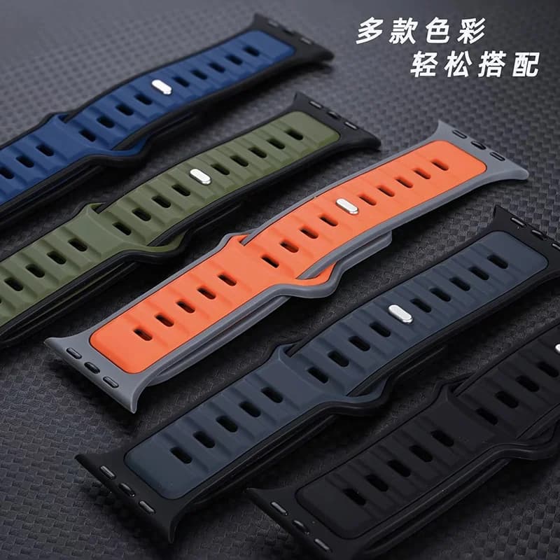 Silicone Sports Strap for Apple Watch Ultra 2 49mm Band 45mm 44mm 46mm 44mm bracelet iwatch series 10 9 8 7 6 5 4 if