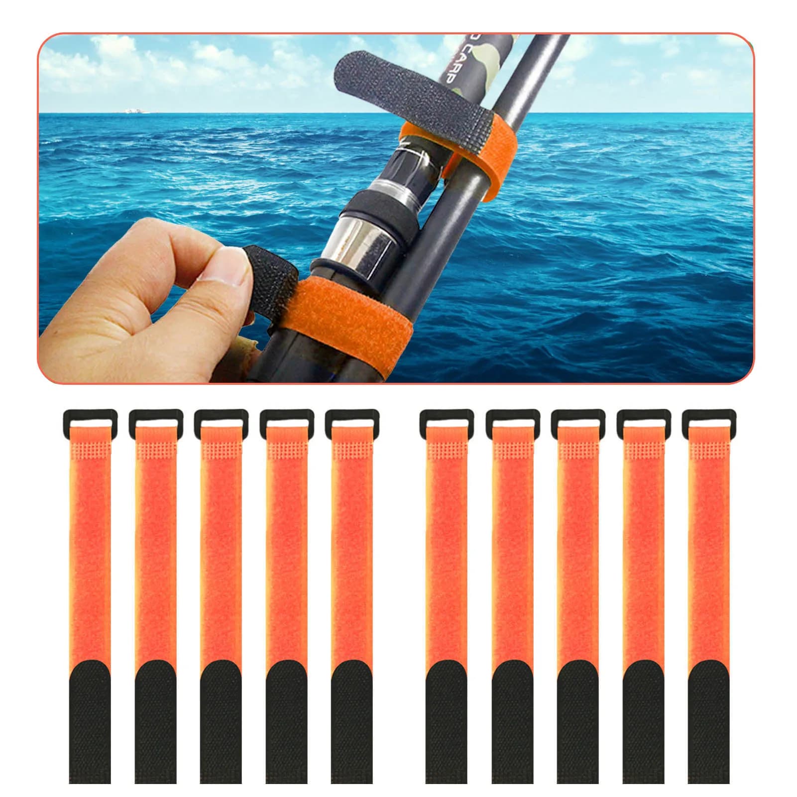 10 pezzi cinghia di fissaggio per canna da pesca cinghia di fissaggio antiscivolo supporti per asta fissaggio fascette per cavi strumenti multiuso