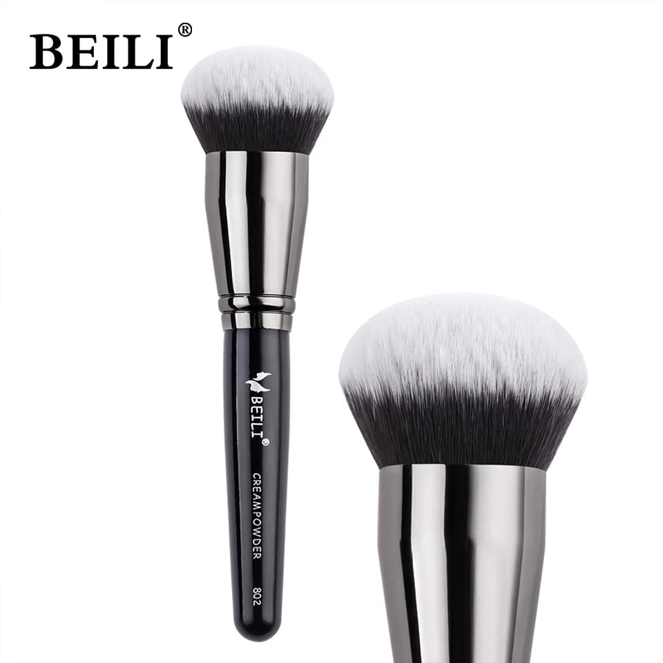 Black Background Brush Cream Background Brush Make-up Brush Big Makeup Brush Background Makeup Tool for Synthetic Hair