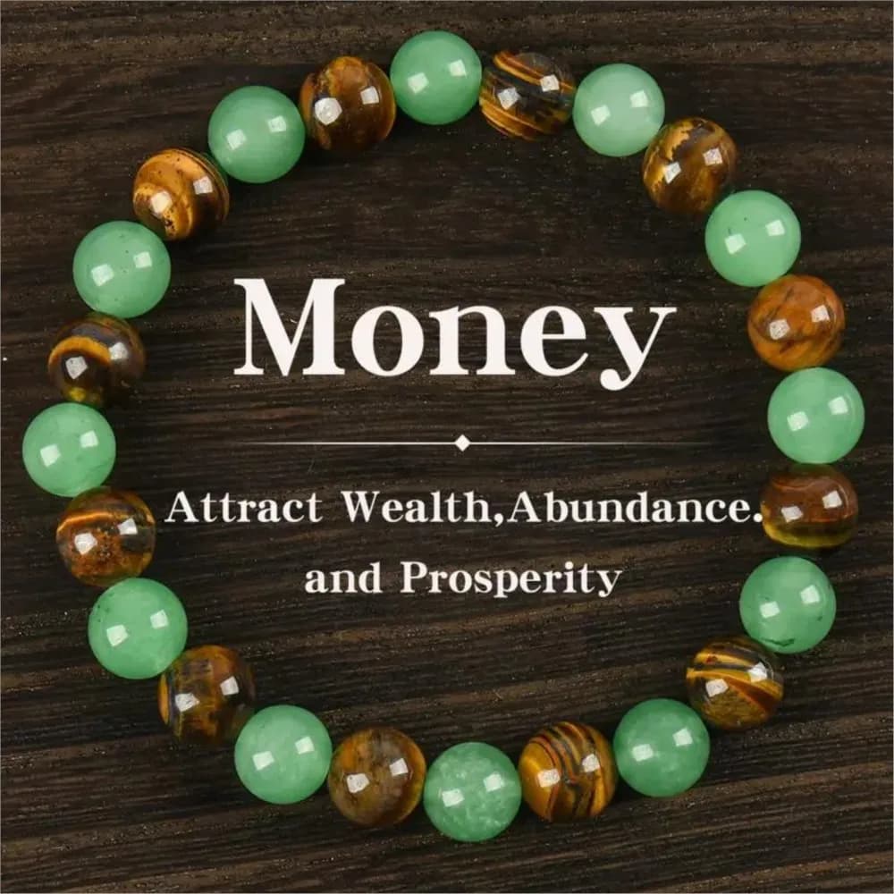 1pc Arpurraina Attrazione del denaro Avventurina verde e perline occhio di tigre Bracciale per le donne Incoraggiamento Perline di pietra Gioielli per feste
