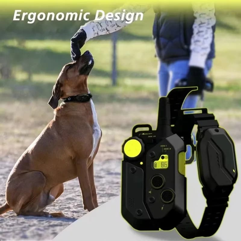 High End Fashion Large Dog Training E-Collar Set 4000FT 1200M Remote Waterproof IPX7 Rechargeable Eco-Friendly Nylon ABS Agility