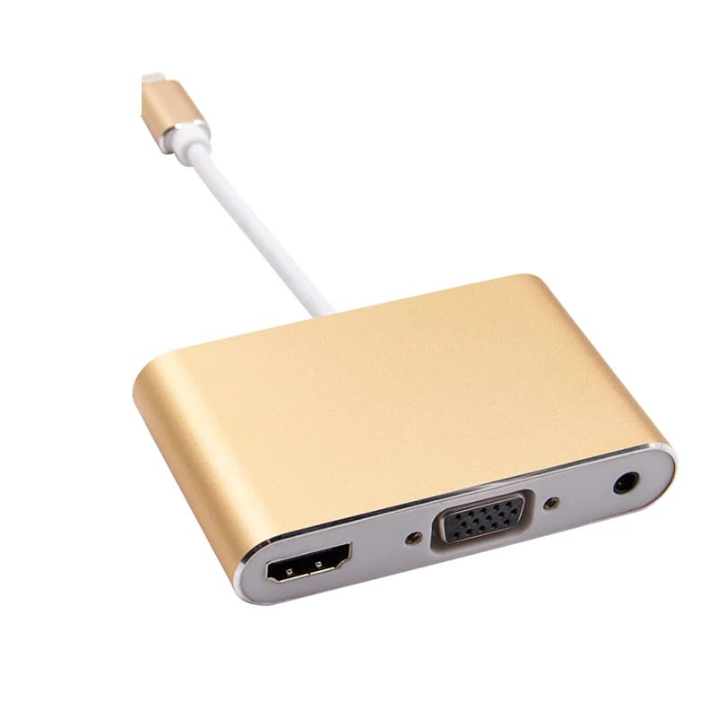 HDTV Audio Digital Video Converter 4 In1 AV VGA Adapter Light Compatible with HDMI for I Phone Xs X XR USB cable from 8 7 to TV