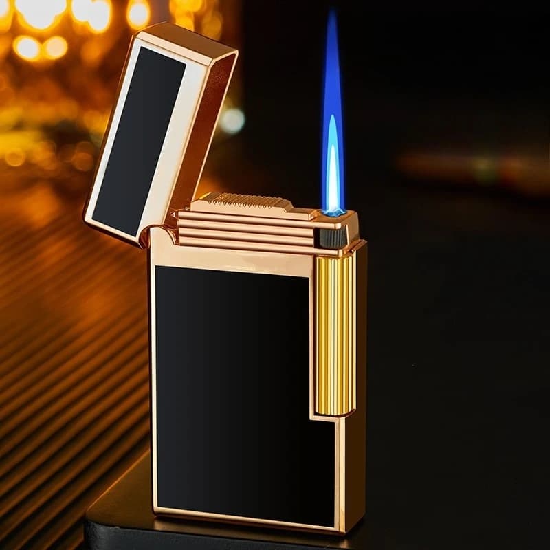 Metal Retro Crisp Steel Tone Inflatable Windproof Lighter Straight Into High-end Fashionable Grinding Wheel Cigarette Lighter