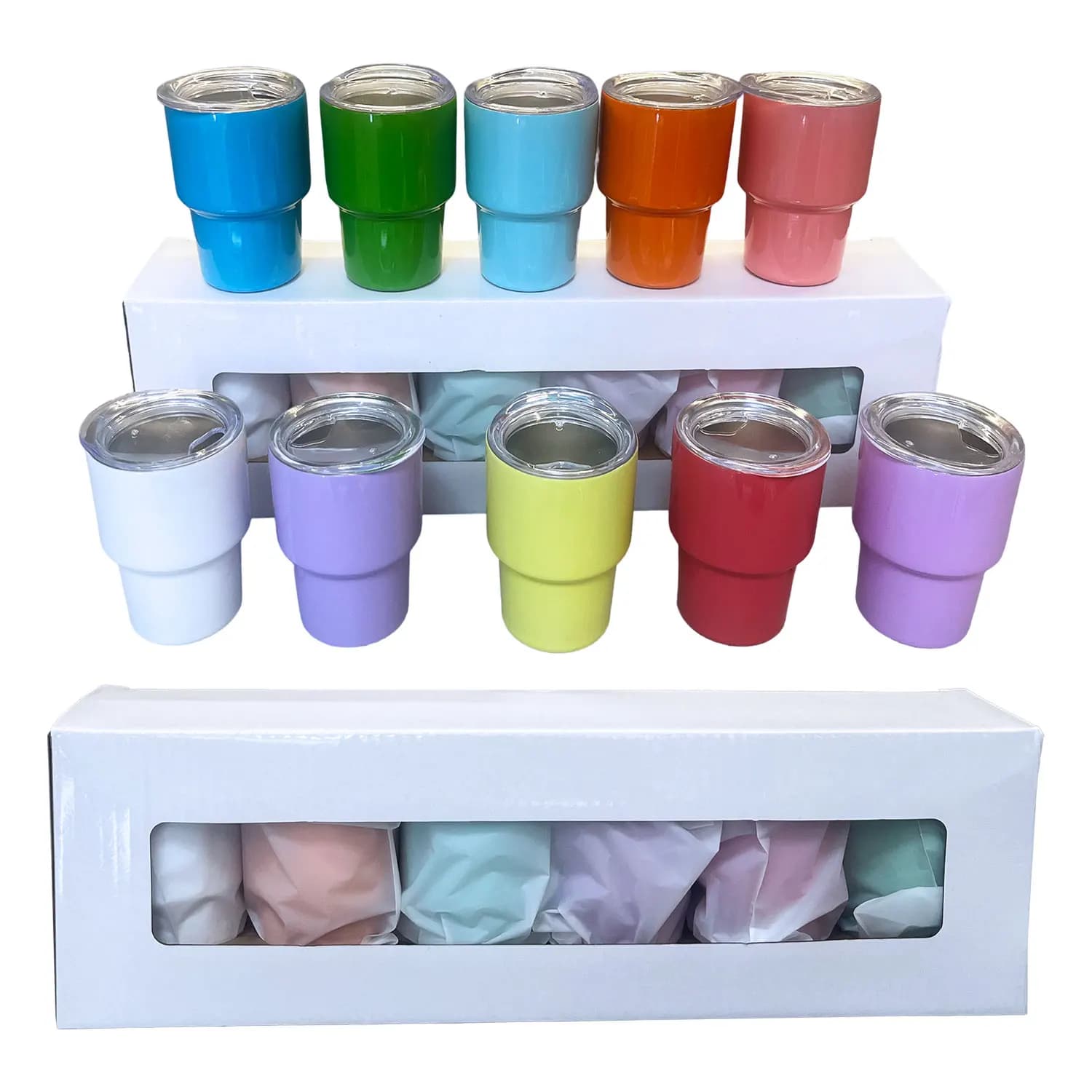 6 pz/set Mini 3oz sublimazione Blanks bicchiere in acciaio inossidabile 6 colori bicchiere da liquore bicchiere da vino bambini tazza per bambini con cannuccia
